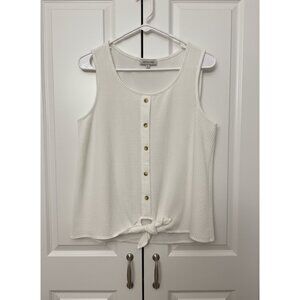 Set The Stage | Textured Button-Front Tie-Front